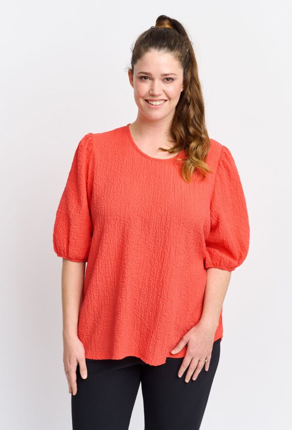 Pont Neuf - Bluse - Pntrud - Coral Red - 3xl/54-56 billede