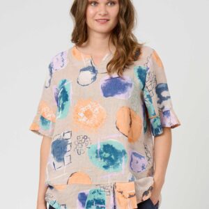 Pont Neuf - Bluse - Pnhadil - Linen - 3xl/54-56 billede