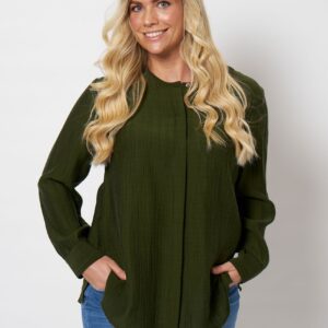 Shrita - Dark Olive Green - Skjorte - 40 billede