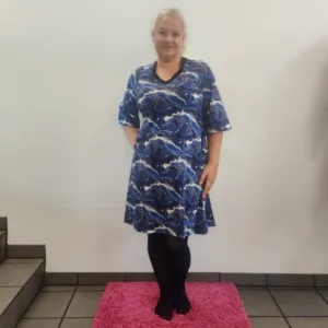 Plus size kjole - Tulla Blue Marble - Amamiko