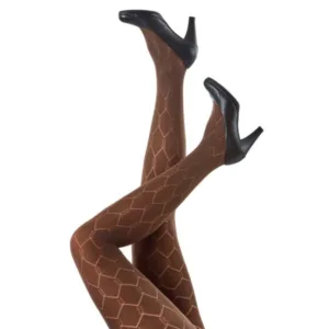 Brown strømpebukser med print- Festival96372 - Festival