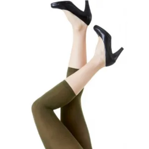 Plus size 3/4 Leggings i Armygrøn - Amelie Dark Army Festival96120 - Festival