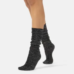 Glitter rib strømper - Black - Cette