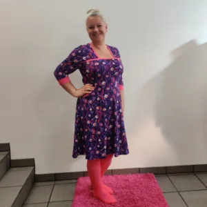 Plus size kjole - Genkei Purple Monster - Amamiko