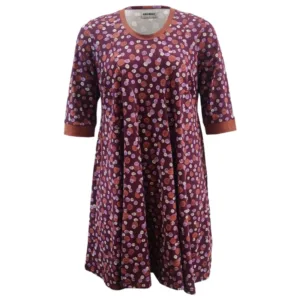 Løs plus size kjole - Ojo Cyclame Stone - Amamiko