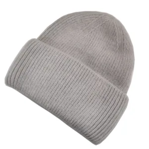 Light Grey Angora Beanie - Soft Beauty