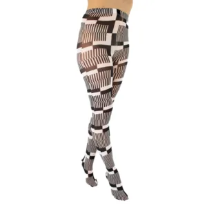 Monochrome Cube Curvy Super Stretch Strømpebukser - Pamela Mann