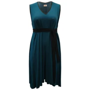 Løs plus size kjole - Moon Soft Petrol - Amamiko