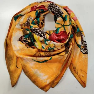 Silke Tørklæde Gul Heste - Soft Beauty