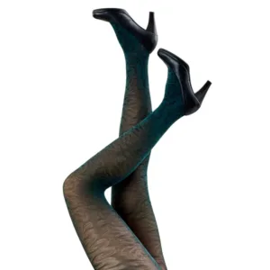 Tykke Grønne Strømpebukser med blonde - Festival 96384 Green - Festival