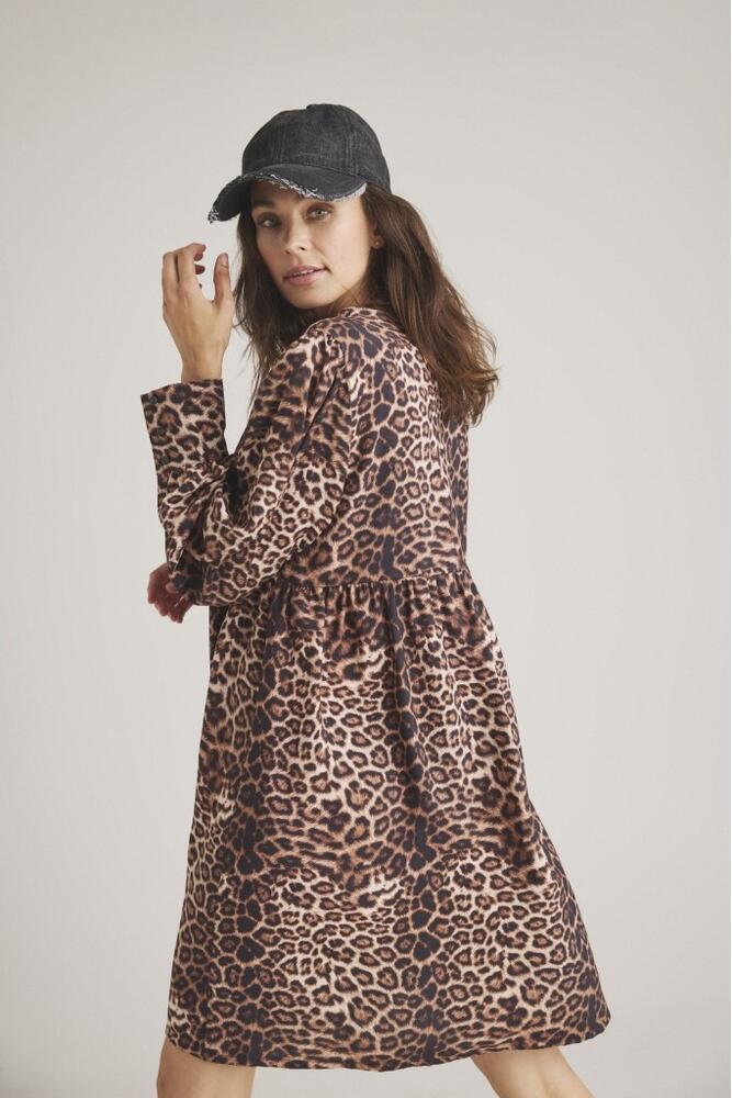 Kjole - Lynetti - Leopard - Cocoa Brown - Luxzuz One Two billede