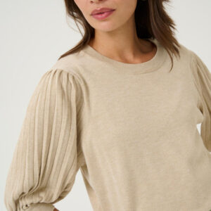 Pullover - Strik - KAlone 1/2 sleeve - Feather Gray Melange - Kaffe billede