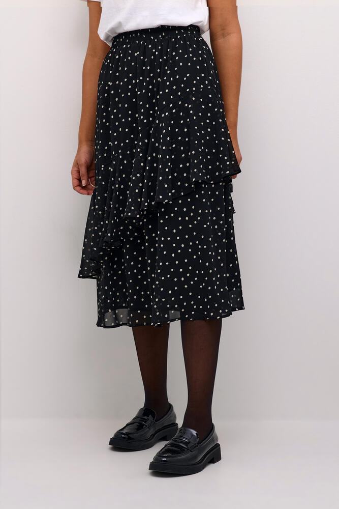 Nederdel - KAsally - Black/White Dot - Kaffe billede