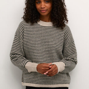 Pullover - Strik - KAellery - Grey/Black - Kaffe billede