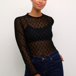 T-shirt - Mesh - KAmina - Black Deep - Kaffe billede