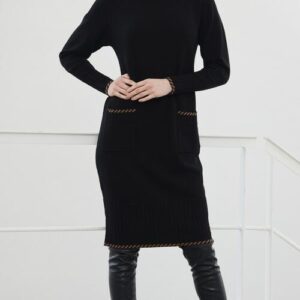 Kjole - Strik - Black/Cognac - Micha billede