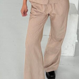 Bukser - Roberta Sand Stripe - Sand/White Stripe - Continue billede