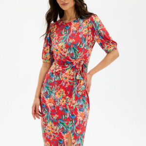 Kjole - Rosy - Red - Flower - IN FRONT billede