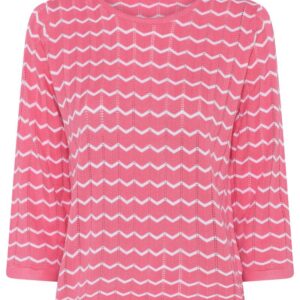 Jumper - Basic Viscose Stripe - Pink/Hvid - Micha billede