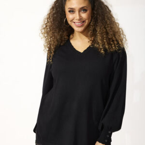 Bluse - Strik - Kogle - Sort - Zhenzi billede