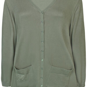 Halvlang Cardigan - Strik - Kogle - Grøn - Zhenzi billede