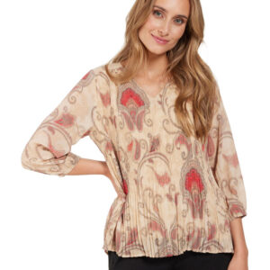 Bluse - Plisseret - Paisley - Signature billede
