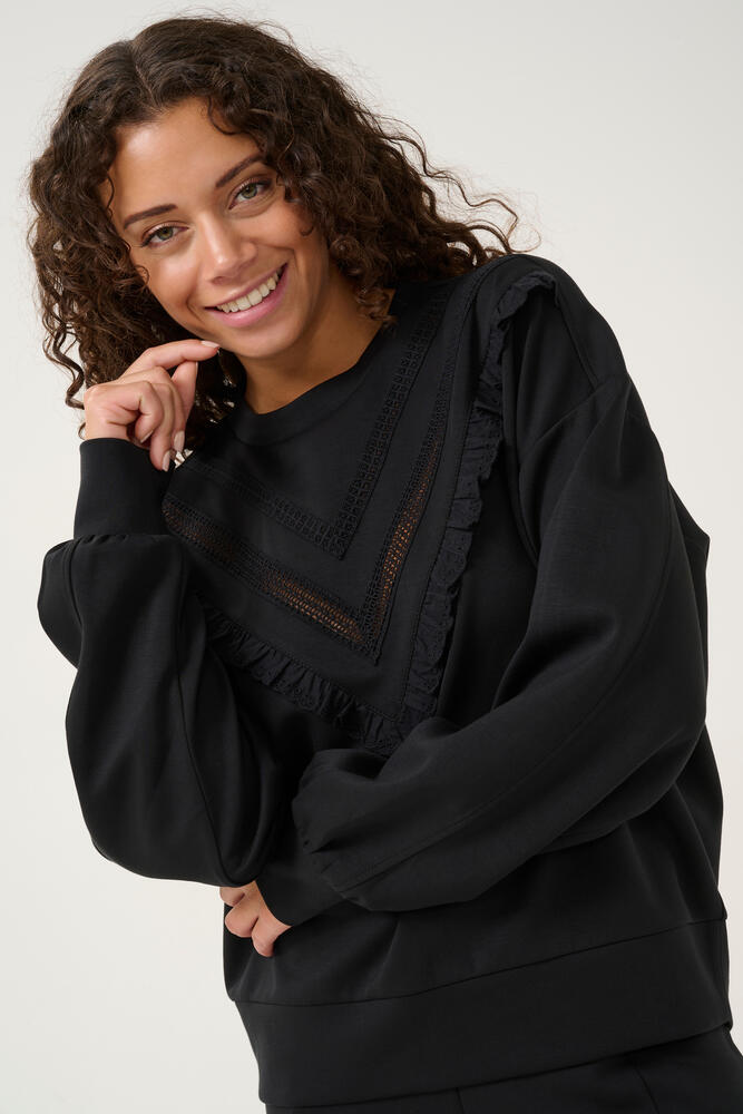 Sweatshirt - CUbess Chabrina - Black - Culture billede