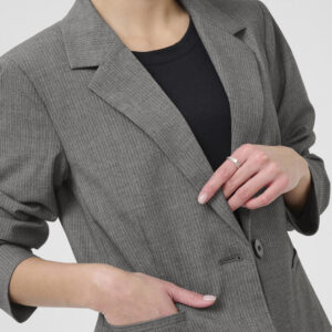 Blazer - KAellie Shaped - Grey Melange/Chalk Stripe - Kaffe billede