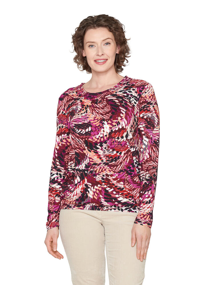 Bluse - Abstrakt Mønster - Fuchsia Pink Mix - Brandtex billede