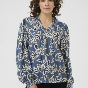 Bluse - KAdahlia - Bering Sea/White Paisley - Kaffe billede