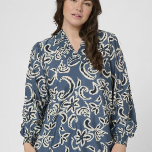 Bluse - KCmahlia - Bering Sea/White Paisley - Kaffe Curve billede