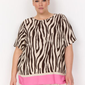 Bluse - WA-MANDIE 1 - Zebra/Pink - Wasabi Concept billede