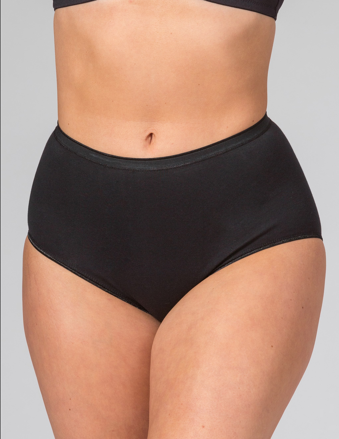 Bomuldstrusser Maxi - Sømløs - 2-pak - Sort - Trofé billede