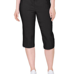 Capri Bukser - Lynlås Detalje - Sort - Brandtex billede