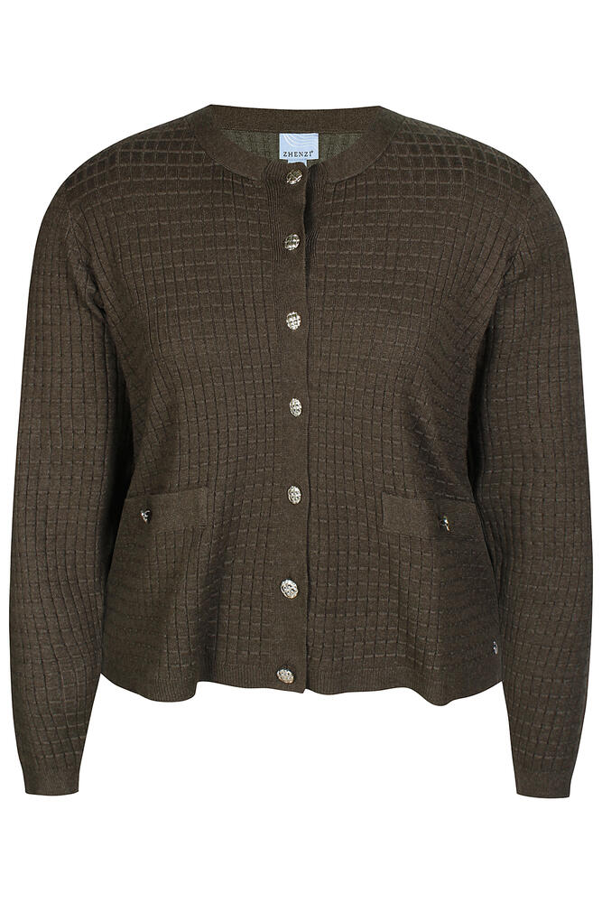 Cardigan - Strik - Kogle 996 - Grøn - Zhenzi billede