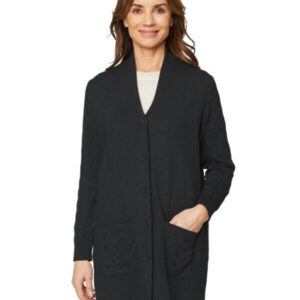 Halvlang Cardigan - Sort - Signature billede