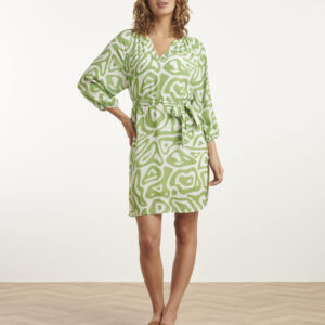 Kjole - Abstract Print - Light Green/White - Smashed Lemon billede