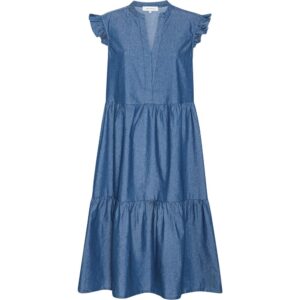 Kjole - Bea Long Chambre - Medium Blue - Continue billede