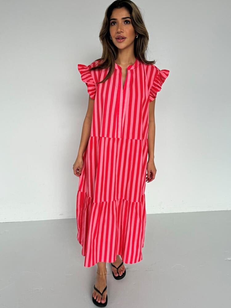 Kjole - Bea Pink Stripe - Stribe Pink - Continue billede