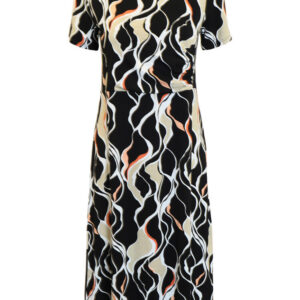 Kjole - Grafisk Bølge - Sort Mix - Brandtex billede