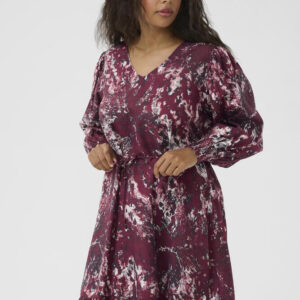 Kjole - KCmina - Red/Black Abstract Graphic - Kaffe Curve billede