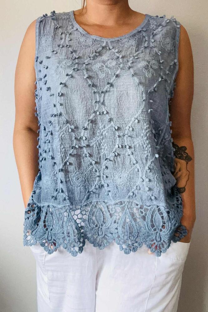 Top - Bomber - Blue - M.X.O billede