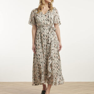 Maxi Kjole - Graphic Zigzag Print - Offwhite/Multicolour - Smashed Lemon billede