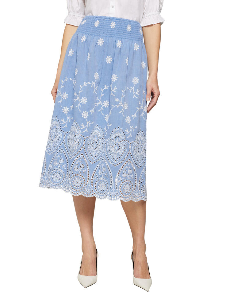 Nederdel - Broderie Anglaise - Lyseblå - Signature billede