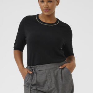 Pullover - Strik - KCcarla - Black Deep - Kaffe Curve billede