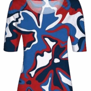 T-shirt - 3/4 ærmer - Pacific/Rød - Marinello billede