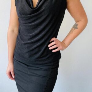 Top - Ava Waterfall - Sort - Glimmer - SOMMERSTEDT billede