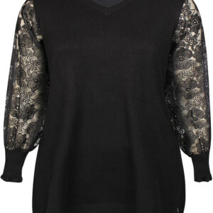 Tunika - Strik - Kogle 995 - Sort - Zhenzi billede