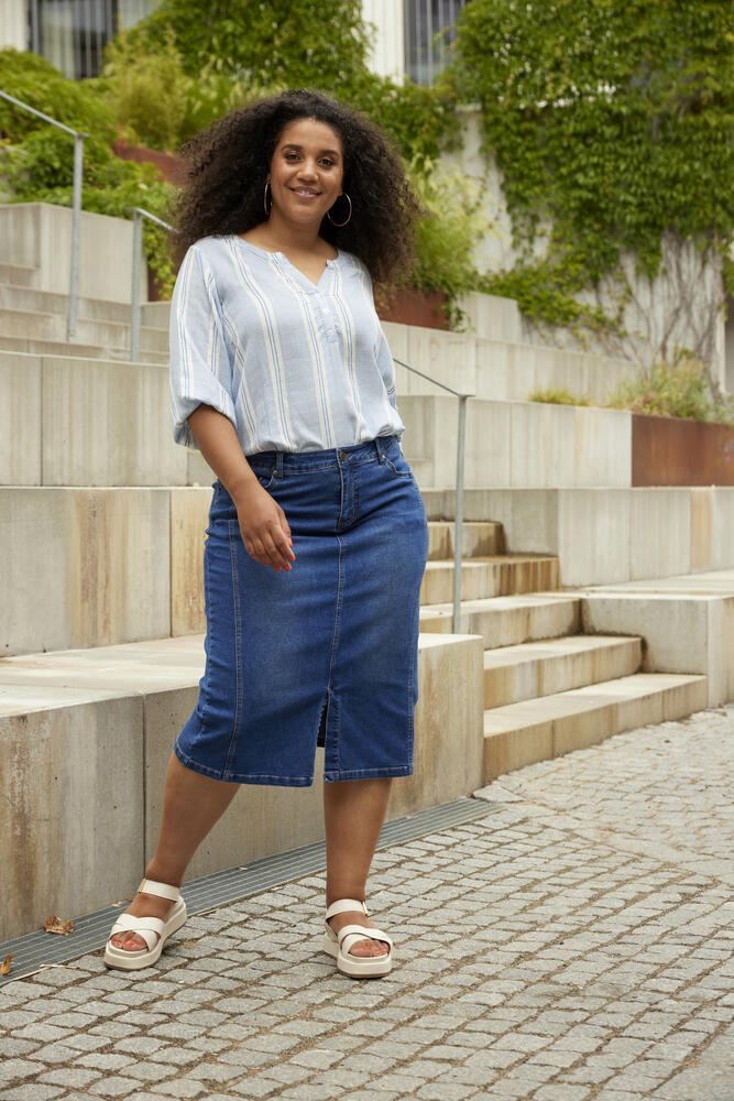 Nederdel - Willa - Denim - Zhenzi billede