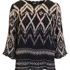 Bluse - Plisseret - Grafisk Mønster - Signature billede